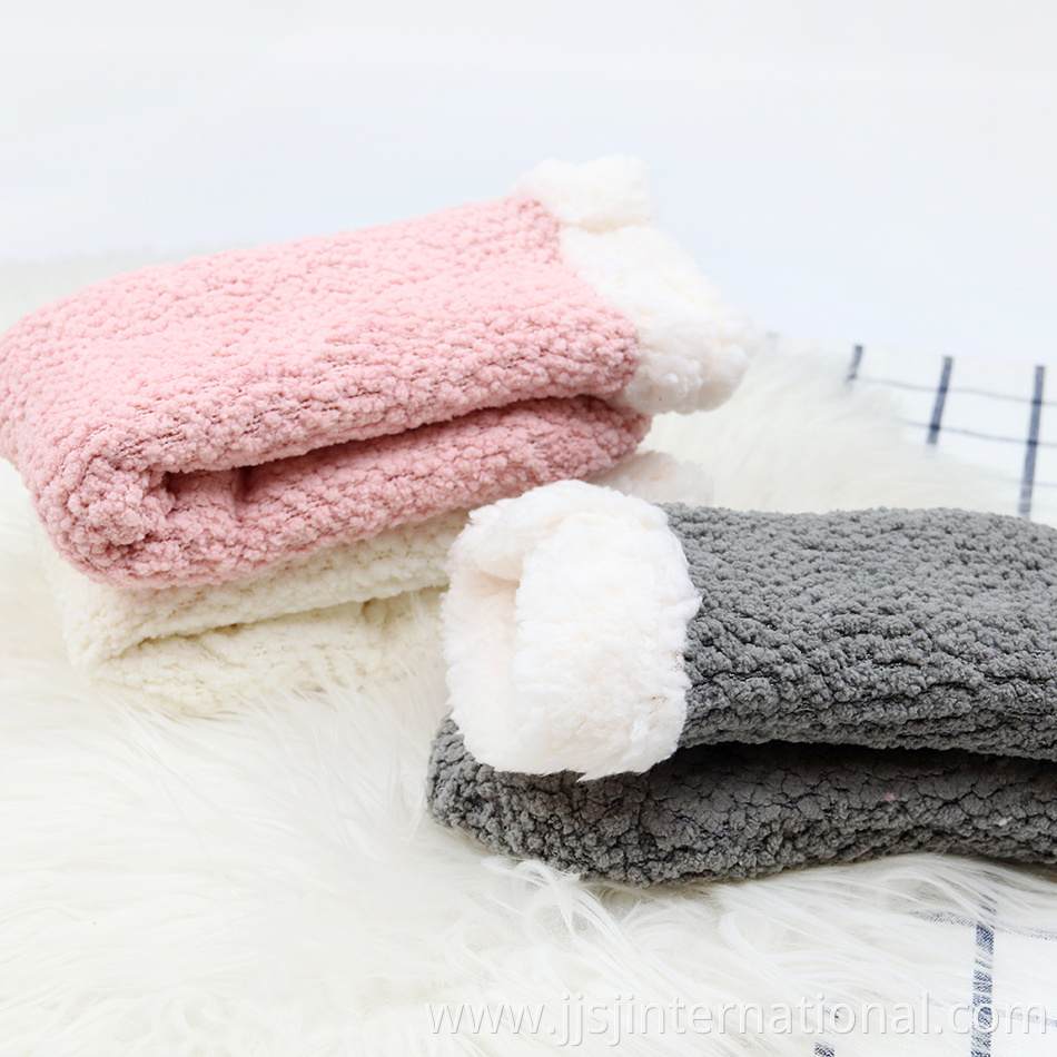 thick warm coral fleece socks